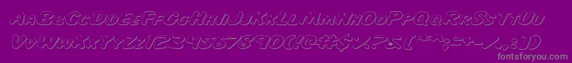 MissAmandaShadowItalexp-Schriftart – Graue Schriften auf violettem Hintergrund