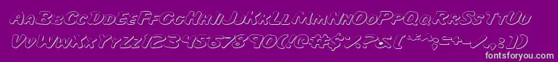 MissAmandaShadowItalexp Font – Green Fonts on Purple Background