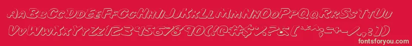 MissAmandaShadowItalexp-Schriftart – Grüne Schriften auf rotem Hintergrund
