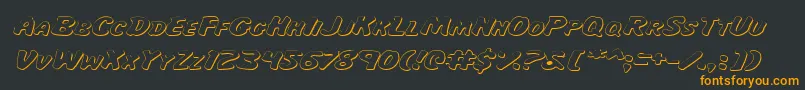 MissAmandaShadowItalexp Font – Orange Fonts on Black Background