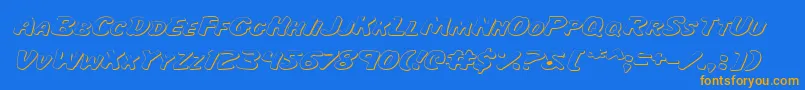 Fonte MissAmandaShadowItalexp – fontes laranjas em um fundo azul