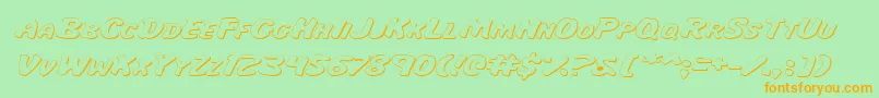 MissAmandaShadowItalexp Font – Orange Fonts on Green Background