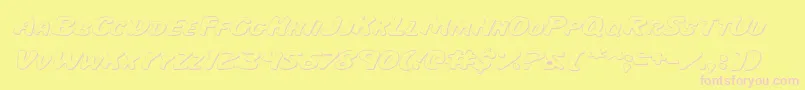 MissAmandaShadowItalexp Font – Pink Fonts on Yellow Background