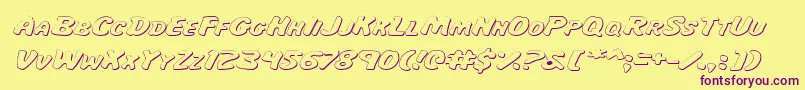 MissAmandaShadowItalexp Font – Purple Fonts on Yellow Background