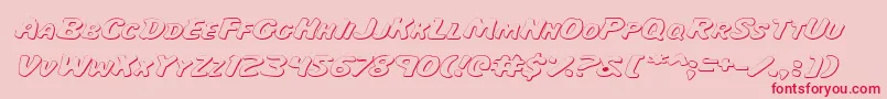 MissAmandaShadowItalexp-Schriftart – Rote Schriften auf rosa Hintergrund