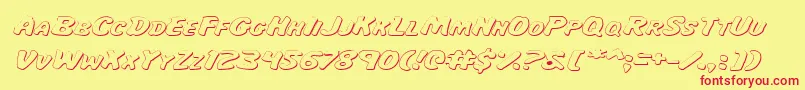 MissAmandaShadowItalexp Font – Red Fonts on Yellow Background