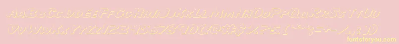 MissAmandaShadowItalexp-Schriftart – Gelbe Schriften auf rosa Hintergrund