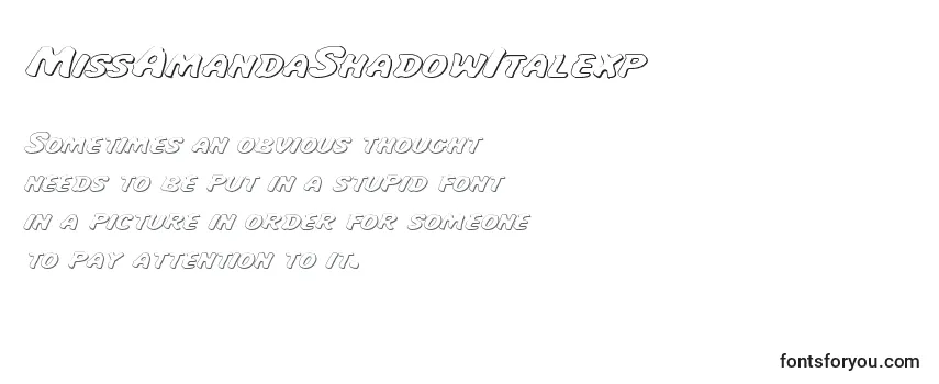 Обзор шрифта MissAmandaShadowItalexp