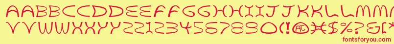 フォントGoldenArchesBold – 赤い文字の黄色い背景