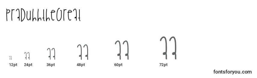 Размеры шрифта Praduhhthegreat