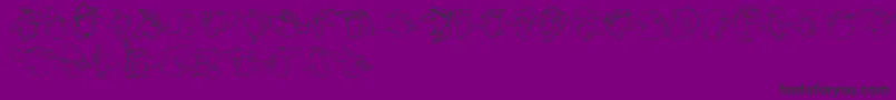 Czcionka ImprofilLtOutline – czarne czcionki na fioletowym tle