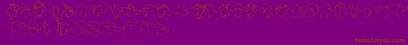 ImprofilLtOutline-Schriftart – Braune Schriften auf violettem Hintergrund