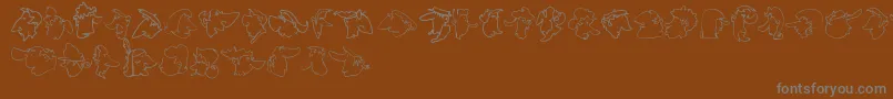 フォントImprofilLtOutline – 茶色の背景に灰色の文字