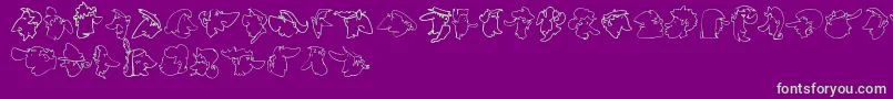 ImprofilLtOutline Font – Green Fonts on Purple Background