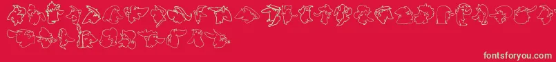 ImprofilLtOutline Font – Green Fonts on Red Background