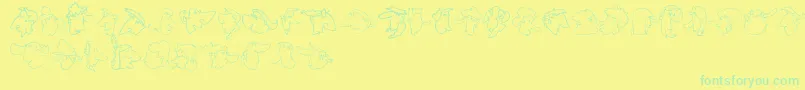 ImprofilLtOutline Font – Green Fonts on Yellow Background