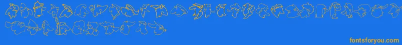 ImprofilLtOutline Font – Orange Fonts on Blue Background