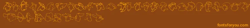ImprofilLtOutline Font – Orange Fonts on Brown Background