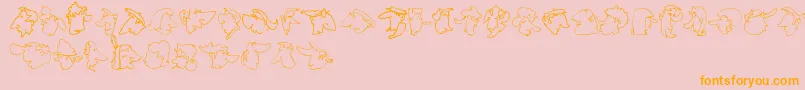 ImprofilLtOutline-Schriftart – Orangefarbene Schriften auf rosa Hintergrund