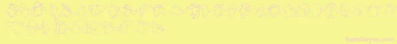 ImprofilLtOutline Font – Pink Fonts on Yellow Background
