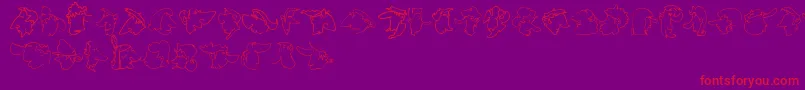 ImprofilLtOutline-Schriftart – Rote Schriften auf violettem Hintergrund