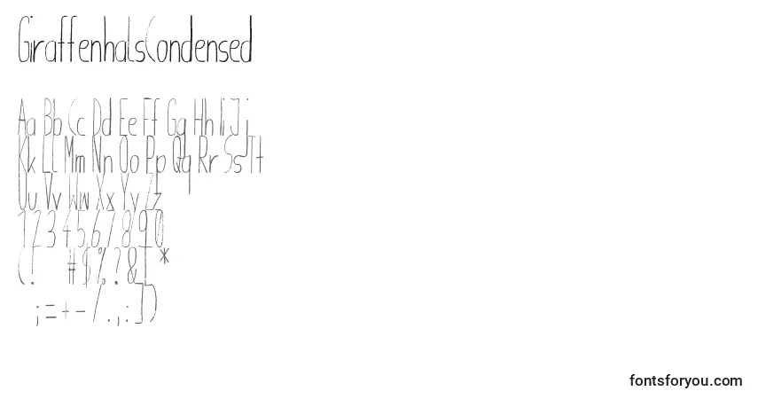 Шрифт GiraffenhalsCondensed – алфавит, цифры, специальные символы