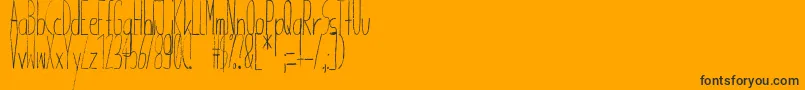 GiraffenhalsCondensed-Schriftart – Schwarze Schriften auf orangefarbenem Hintergrund