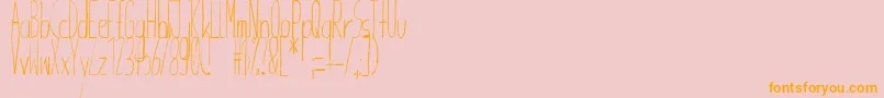 GiraffenhalsCondensed-Schriftart – Orangefarbene Schriften auf rosa Hintergrund