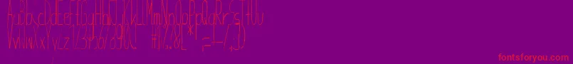 GiraffenhalsCondensed-Schriftart – Rote Schriften auf violettem Hintergrund