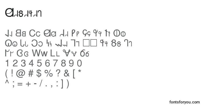 A fonte Deseret – alfabeto, números, caracteres especiais