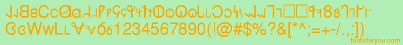 Deseret Font – Orange Fonts on Green Background