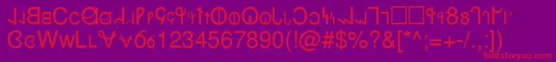 Deseret Font – Red Fonts on Purple Background