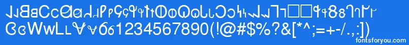 フォントDeseret – 青い背景に白い文字