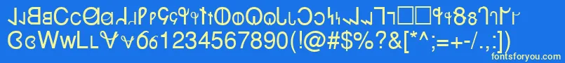 フォントDeseret – 黄色の文字、青い背景