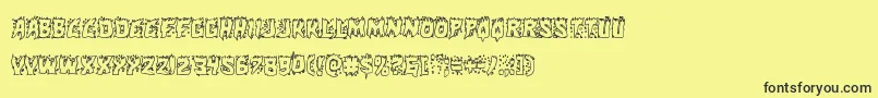 Hotkissout-fontti – mustat fontit keltaisella taustalla
