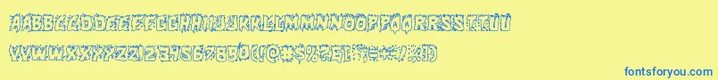 Шрифт Hotkissout – синие шрифты на жёлтом фоне
