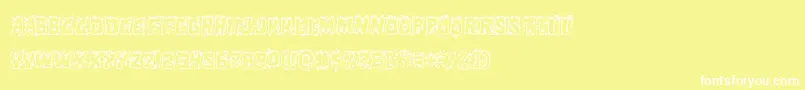 Hotkissout-Schriftart – Weiße Schriften auf gelbem Hintergrund