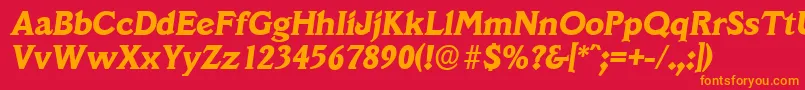 VeracruzserialXboldItalic Font – Orange Fonts on Red Background