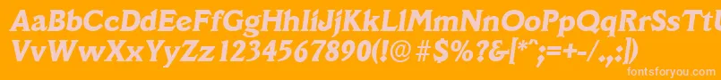 Fonte VeracruzserialXboldItalic – fontes rosa em um fundo laranja