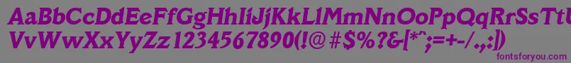 More about VeracruzserialXboldItalic Font VeracruzserialXboldItalic Font – Purple Fonts on Gray Background