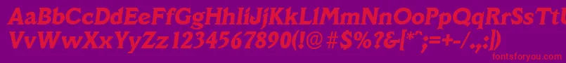Fonte VeracruzserialXboldItalic – fontes vermelhas em um fundo violeta