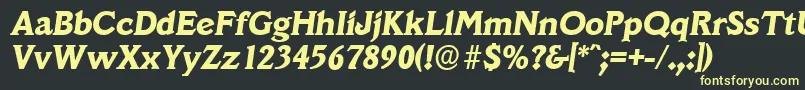 フォントVeracruzserialXboldItalic – 黒い背景に黄色の文字