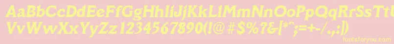 VeracruzserialXboldItalic Font – Yellow Fonts on Pink Background
