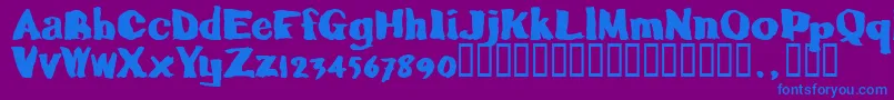 Caljoetrial Font – Blue Fonts on Purple Background