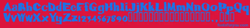 フォントCaljoetrial – 赤い背景に青い文字