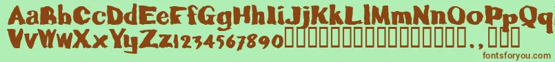 Caljoetrial Font – Brown Fonts on Green Background