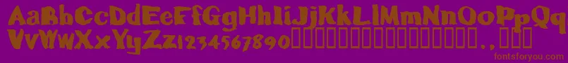 Caljoetrial-Schriftart – Braune Schriften auf violettem Hintergrund