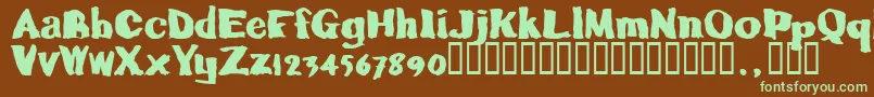Caljoetrial Font – Green Fonts on Brown Background