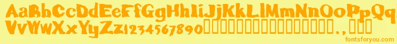 Caljoetrial Font – Orange Fonts on Yellow Background