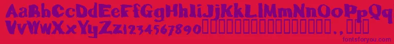 フォントCaljoetrial – 赤い背景に紫のフォント